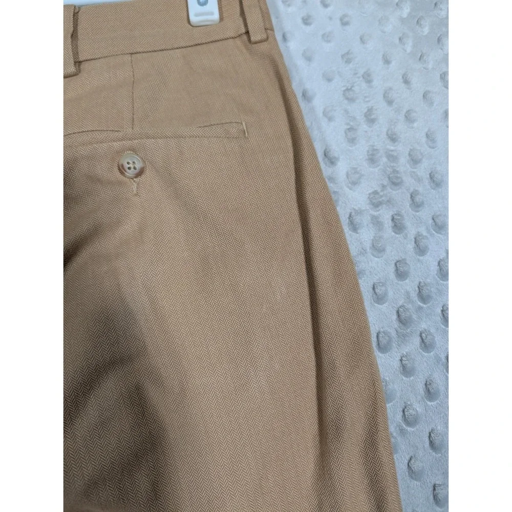 VTG Polo Ralph Lauren Pleated Herringbone Trouser Men 36x31* Beige Cotton Cuffed